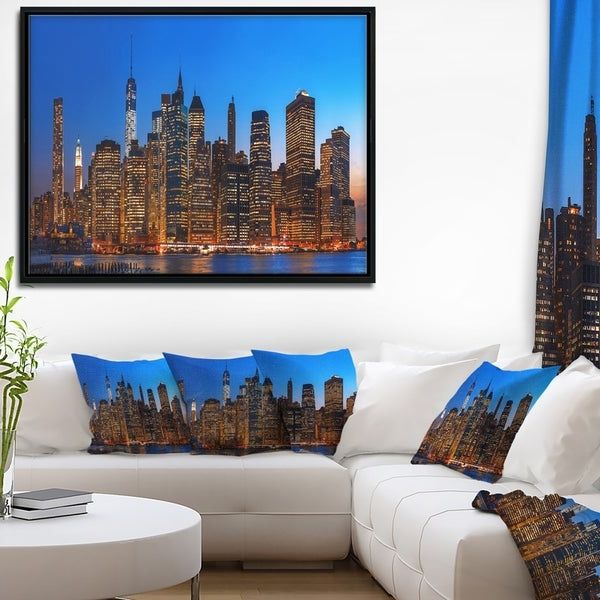 Well Known New York City Framed Art Prints Throughout Shop Designart 'night New York City Panorama' Extra Large (View 9 of 20)