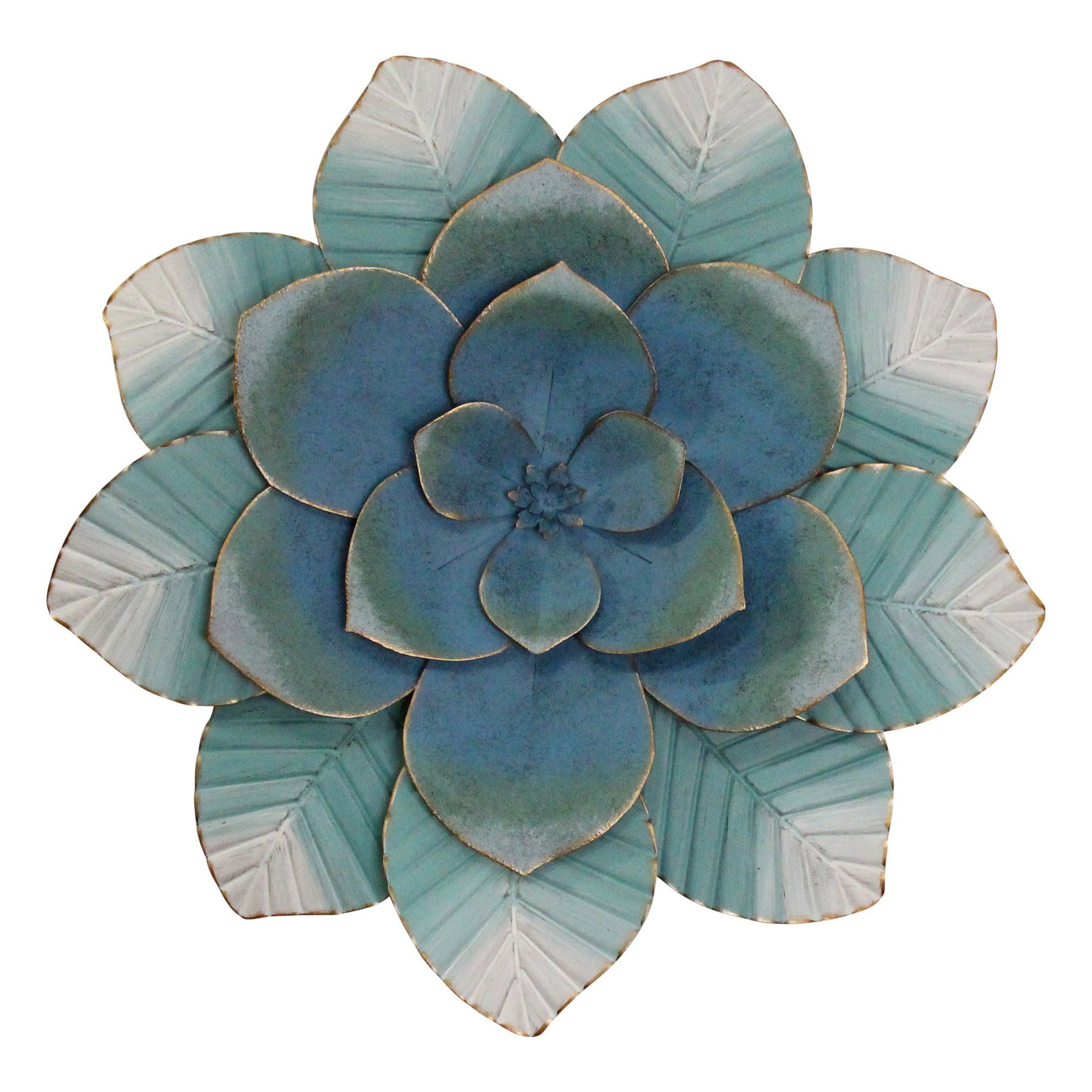 Well Known Stratton Home Decor Blue Ombre Metal Flower Wall Decor Inside Flowers Wall Art (View 2 of 20)