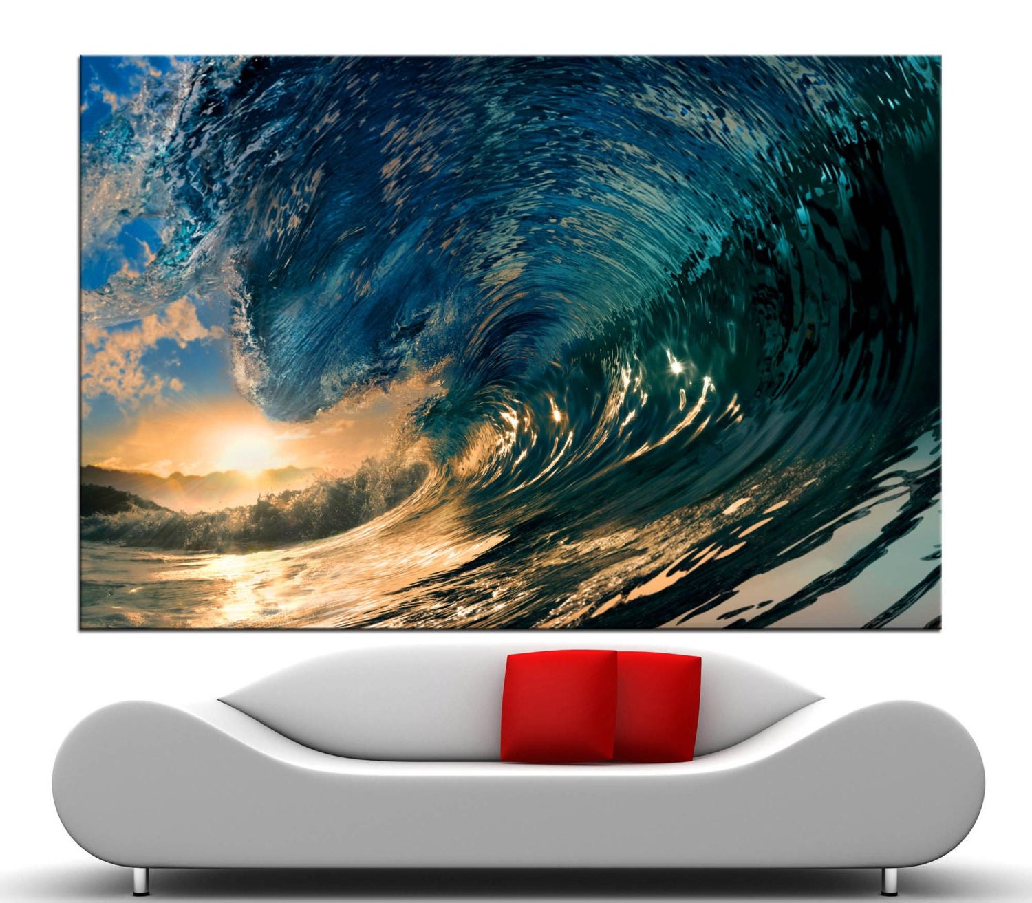 Well Known Wave Wall Art Inside Canvas Monster Wave Ocean Wall Art Canvas Giclee Print (View 3 of 20)
