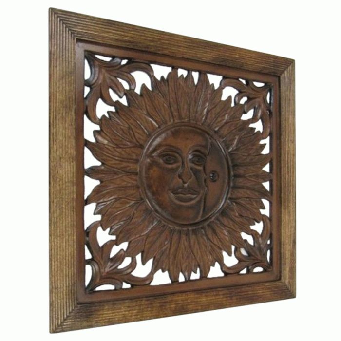 Widely Used Sun Wood Wall Art Within Carved Wooden Wall Panel, Wall Hanging, Sun – Nautical (View 14 of 20)