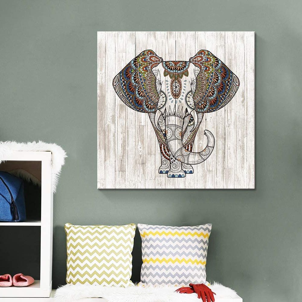 Widely Used Wall26 Canvas Wall Art Tribal Elephant Wood Effect Canvas Pertaining To Urban Tribal Wood Wall Art (View 20 of 20)