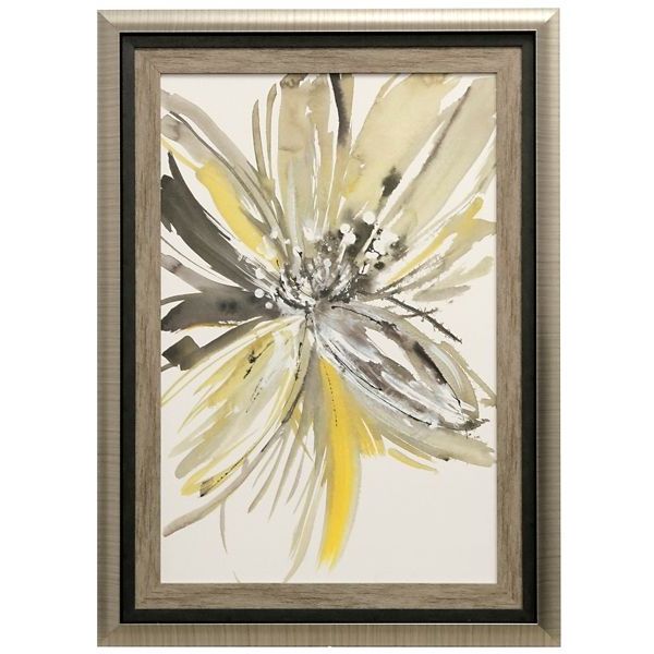 Yellow And Gray Floral Framed Art Print From Kirkland's Within Current Flower Framed Art Prints (View 9 of 20)