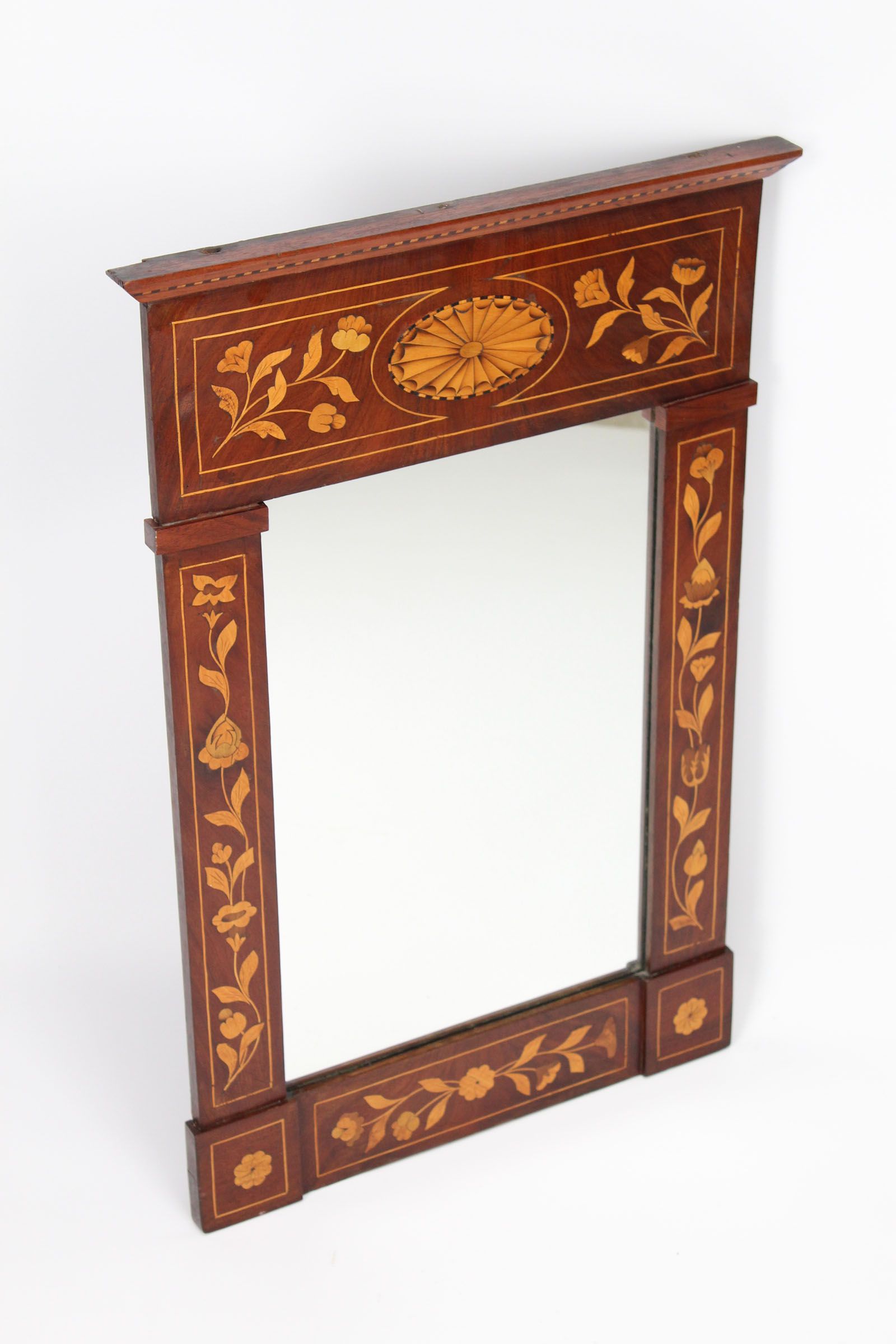 19th Century Dutch Inlaid Mahogany Mirror Intended For Most Up To Date Mahogany Accent Wall Mirrors (View 2 of 15)
