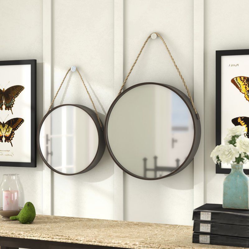 2 Piece Circle Wall Art Throughout Famous Galvanized 2 Piece Metal Wall Mirror Set (View 12 of 15)