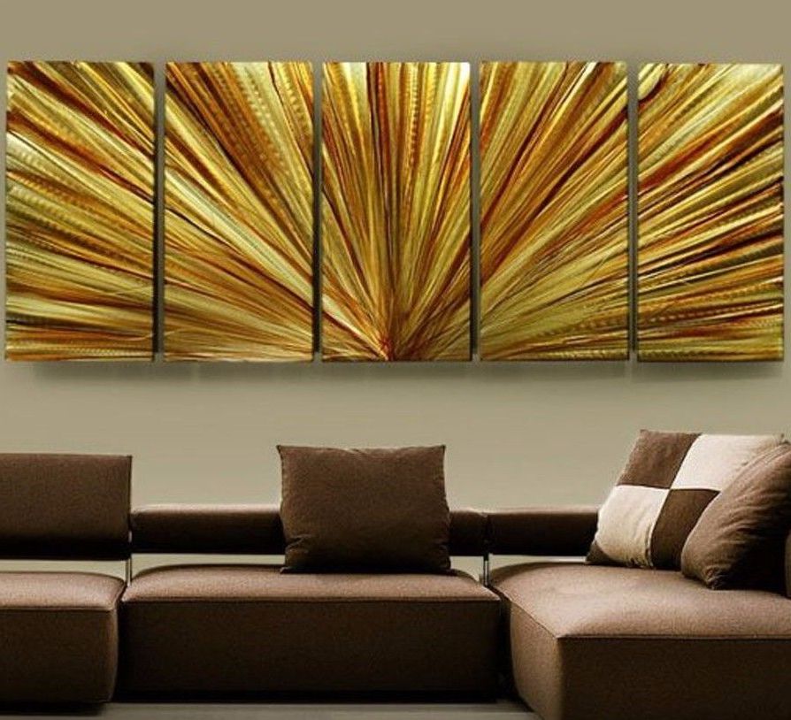 2017 Abstract Modern Metal Wall Art For Large Modern Abstract Metal Wall Art Home Decor Painting – Amber Rays (View 12 of 15)