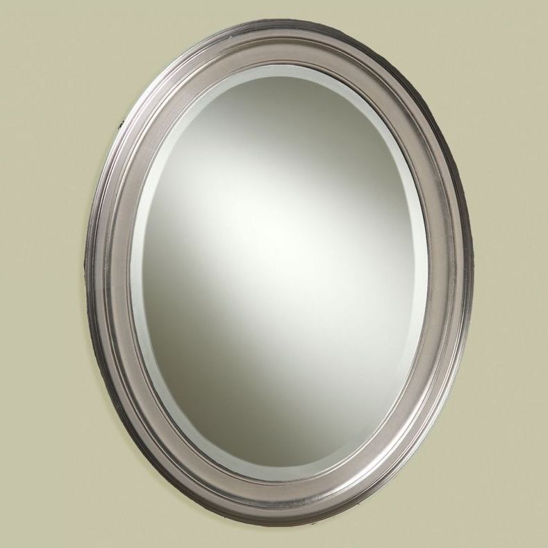 2020 Brushed Nickel Round Wall Mirrors Inside Brushed Nickel Oval Bathroom Mirror – Most Homes These Days, Especially (View 5 of 15)