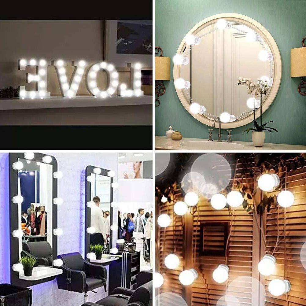 2020 Makeup Mirror Vanity 10 Led Light Bulbs Lamp Kit 3 Levels Adjustable In Led Lighted Makeup Mirrors (View 15 of 15)