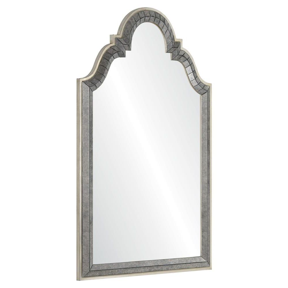 2020 Silver Arch Mirrors Intended For Leigh Hollywood Regency Antiqued Silver Leaf Frame Arch Wall Mirror (View 5 of 15)
