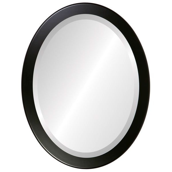 2020 Vienna Framed Oval Mirror In Matte Black – Overstock – 20601183 With Matte Black Led Wall Mirrors (View 9 of 15)
