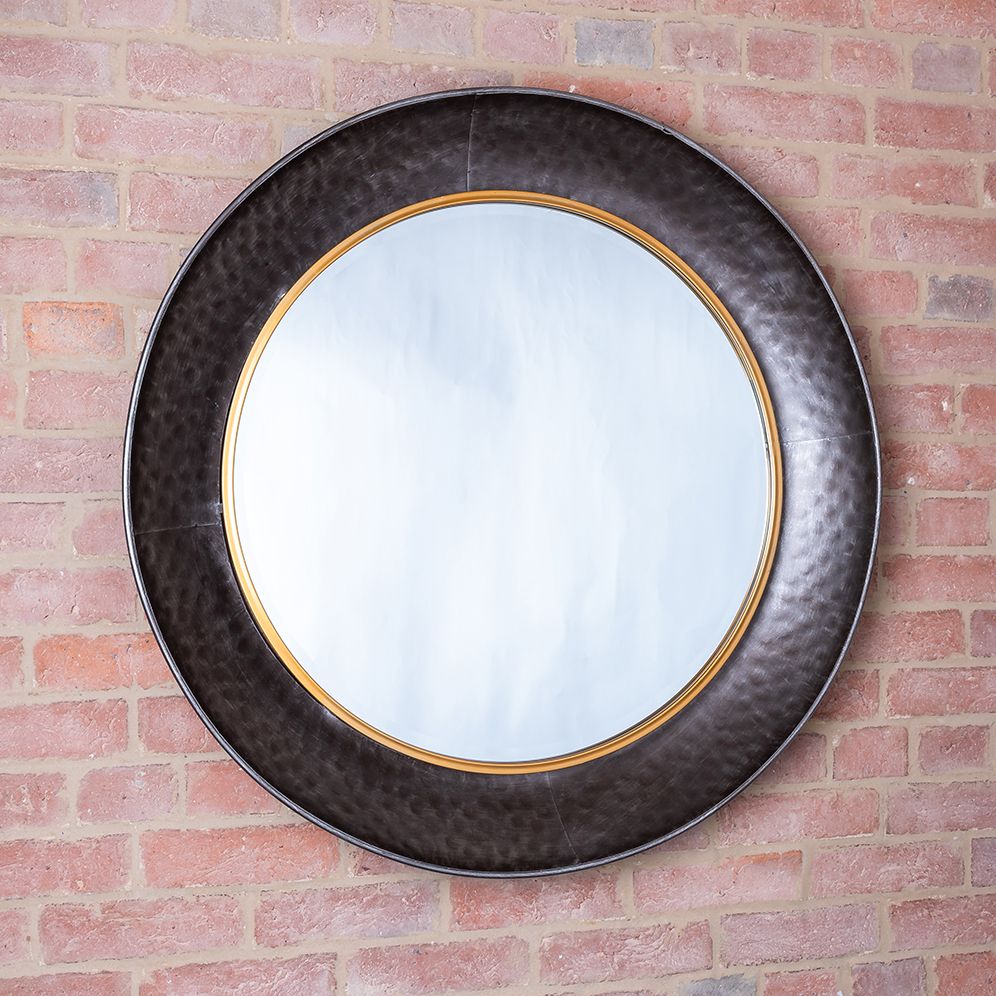 2021 Round Grid Wall Mirrors With Black & Bronze Round Wall Mirror Large (View 13 of 15)