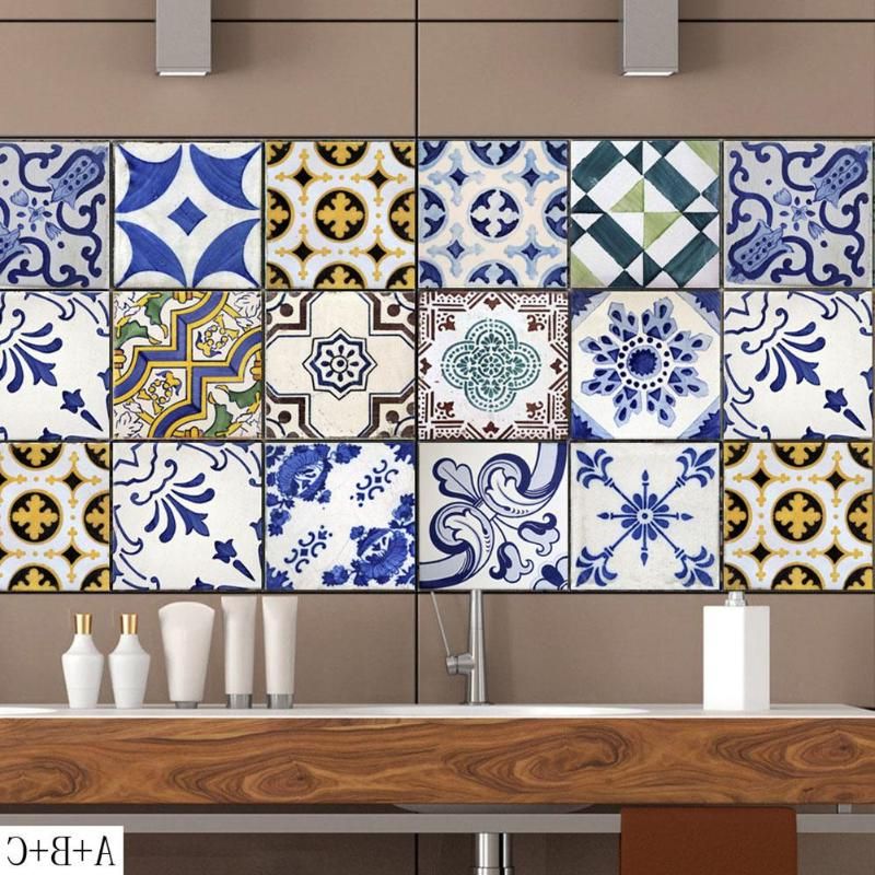 Aliexpress : Buy Vintage Square Self Adhesive Tile Stickers Pvc Inside Favorite Antique Square Wall Art (View 9 of 15)