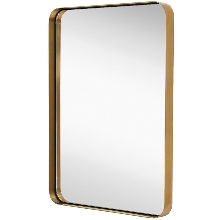 Amazon: Hamilton Hills Contemporary Brushed Metal Wall Mirror In Famous Brushed Gold Wall Mirrors (View 9 of 15)