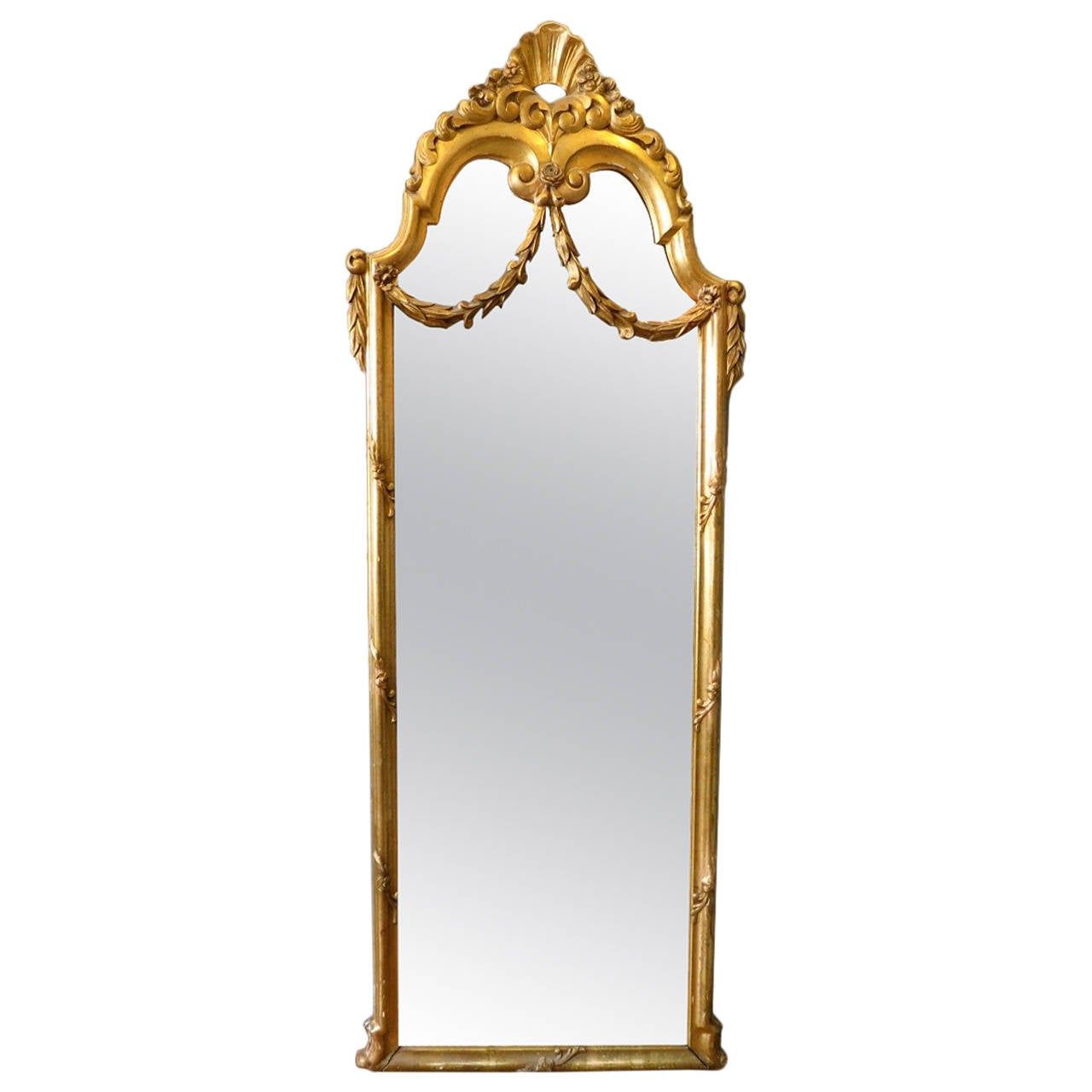 Antique Brass Standing Mirrors With Regard To Most Recently Released Antique French Gold Gilt Floor Standing Mirror At 1stdibs (View 14 of 15)