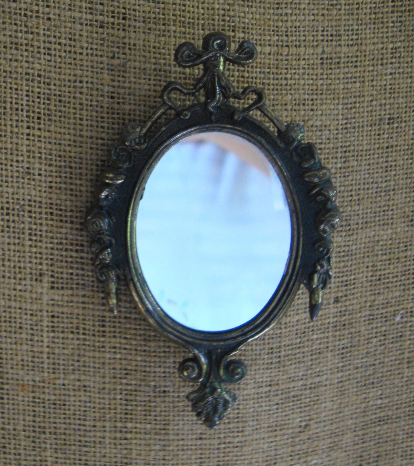 Antique Brass Wall Mirrors Pertaining To Popular Vintage Italian Brass Mirror Small Wall Mirror Baroque Italian (View 6 of 15)