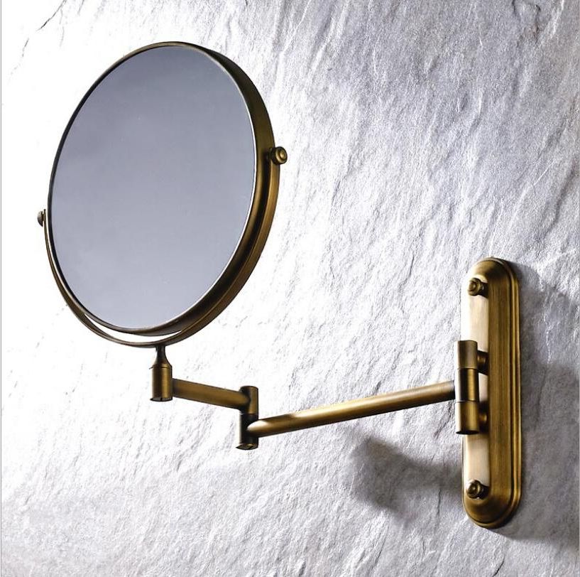Antique Bronze/gold/black/chrome Brass Wall Makeup Mirror 8 Inch With Latest Antique Brass Wall Mirrors (View 11 of 15)