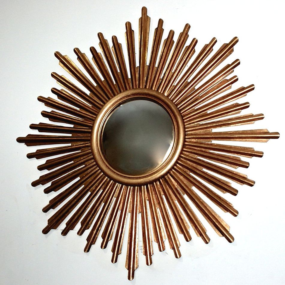Antique Iron Round Wall Mirrors Regarding Newest Antique Gold Sunburst Iron Wall Mirror – Wall Decor – Dessau Home – Hc (View 14 of 15)
