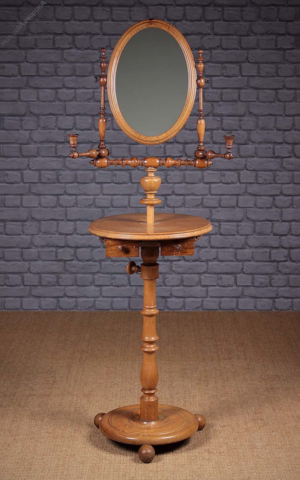 Antique Iron Standing Mirrors Regarding 2021 Gentleman's Shaving Mirror On Stand C. (View 4 of 15)