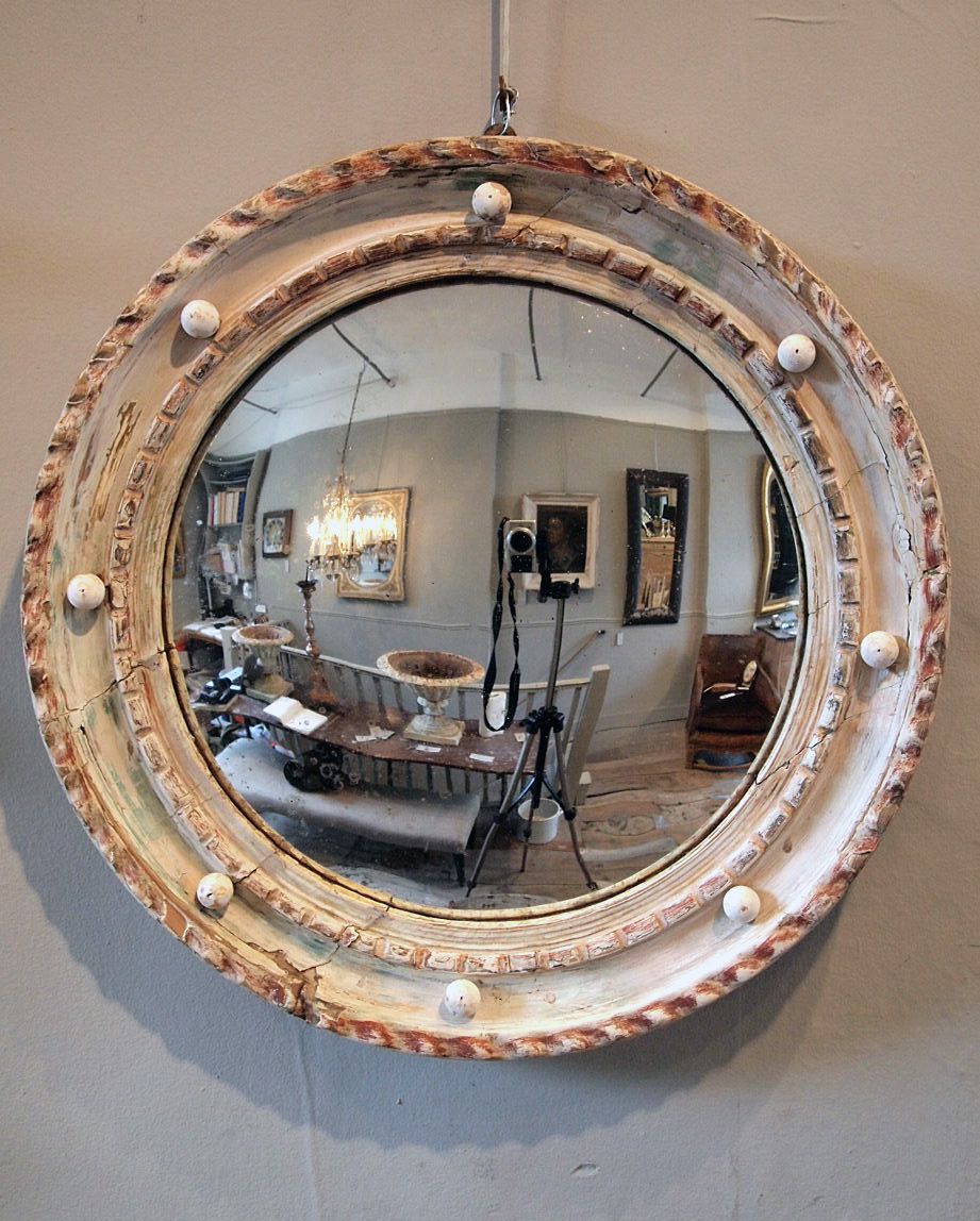 Antique Round Convex Mirror › Puckhaber Decorative Antiques Inside Most Up To Date Antique Iron Round Wall Mirrors (View 4 of 15)