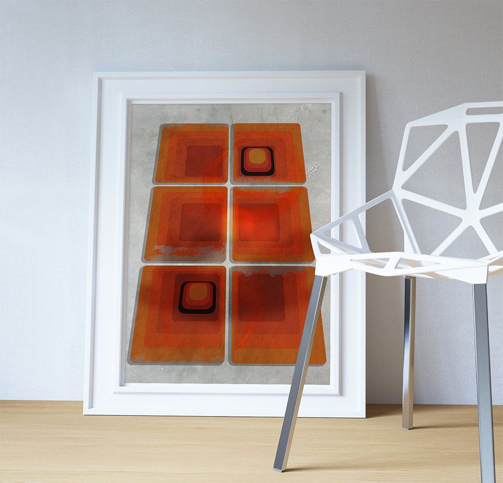 Antique Square Wall Art In Latest Mid Century Modern Print Geometric Squares Vintage Retro Abstract Art (View 12 of 15)
