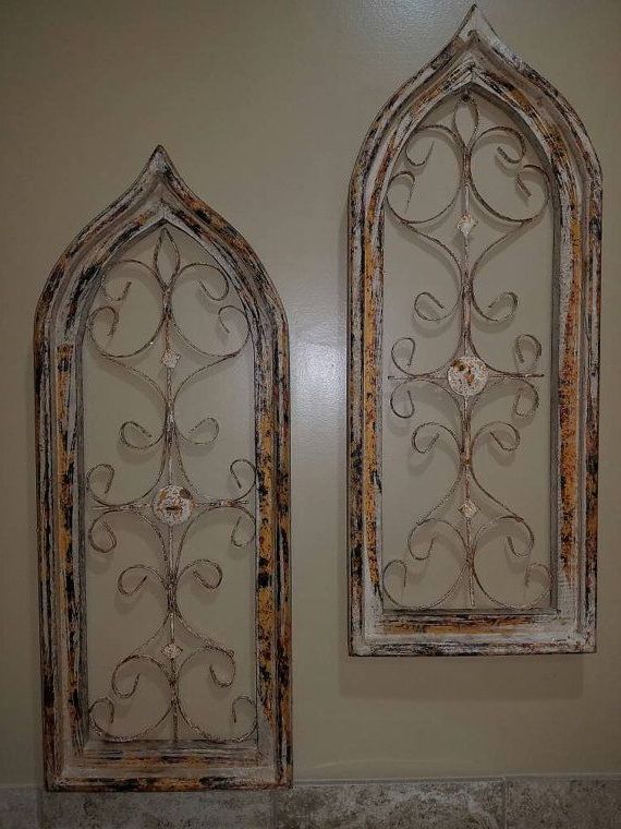 Arched Metal Wall Art Inside Preferred Arched Window Wall Decor, Farmhouse, Character, Metal, Architectural (View 8 of 15)