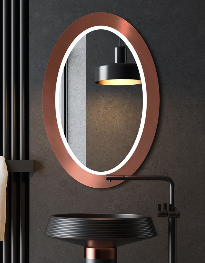 Back Lit Oval Led Wall Mirrors With Regard To Fashionable Mirror Oval Bold Led Copper : Mirror For You (View 3 of 15)
