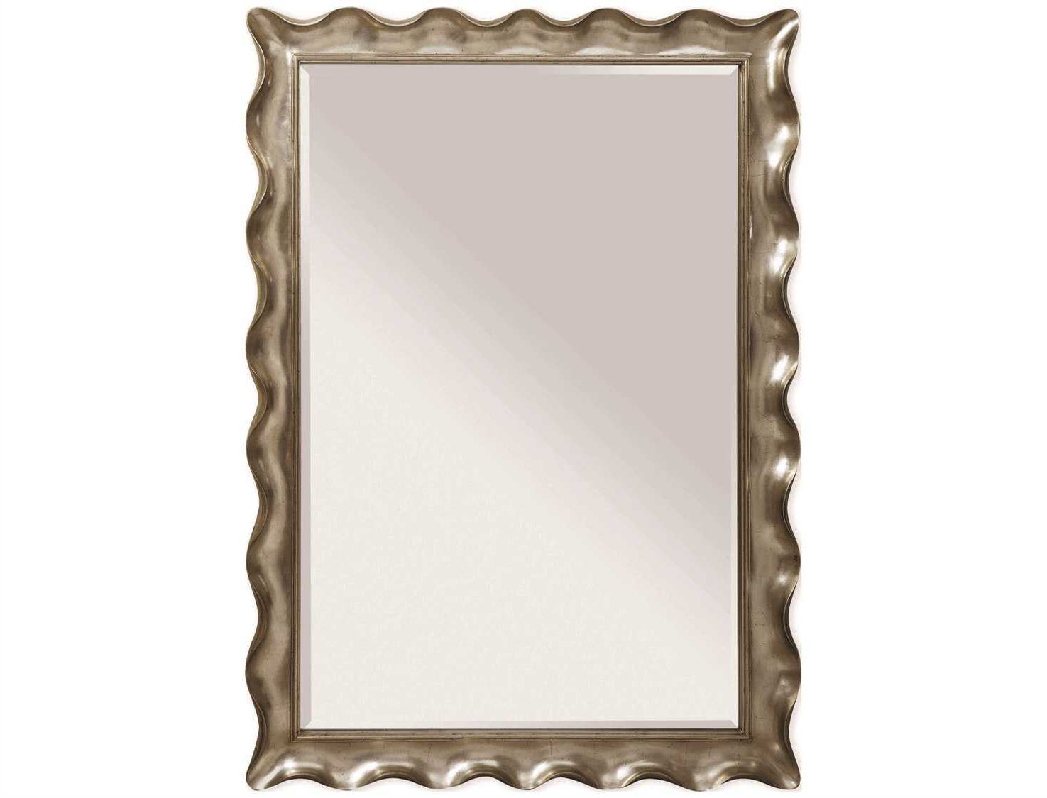 Bassett Mirror Hollywood Glam 59 X 83 Silver Leaf Pie Crust Leaner Inside Well Known Glam Silver Leaf Beaded Wall Mirrors (View 7 of 15)