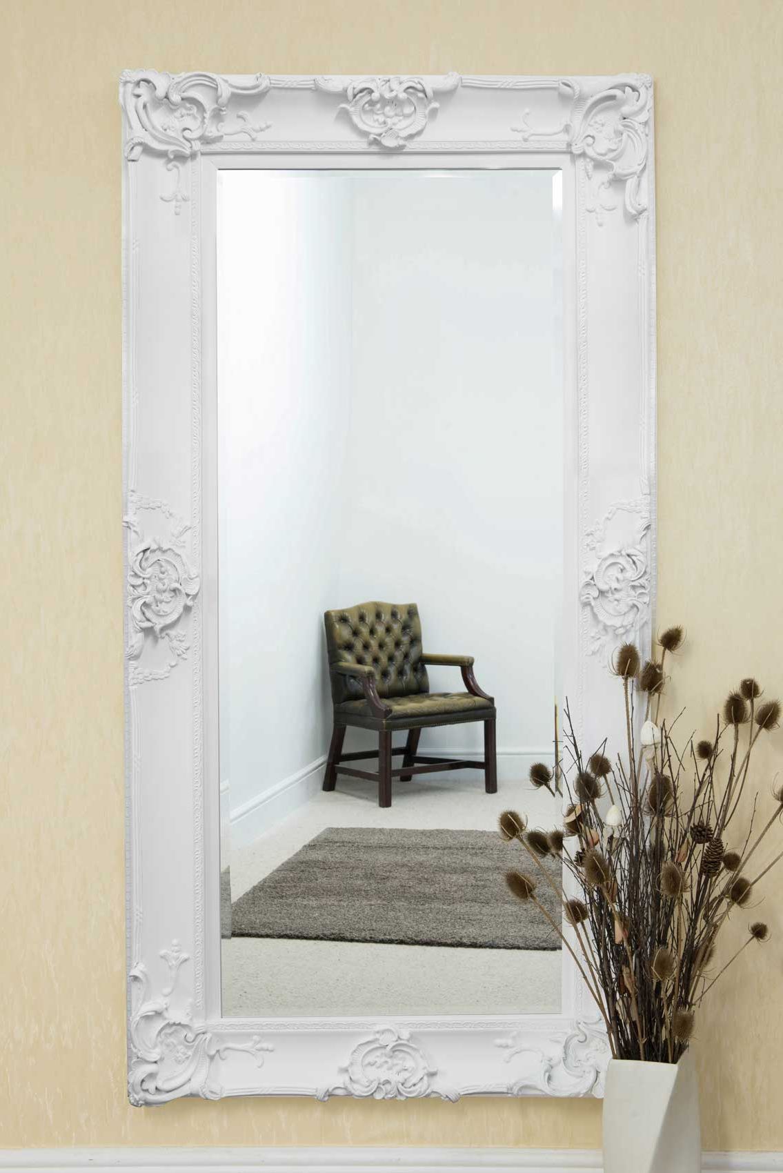 Beautiful Large White Decorative Ornate Wall Mirror 6ft X 3ft 183 X Intended For Recent White Wall Mirrors (View 6 of 15)