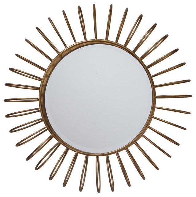 Best And Newest Brass Sunburst Wall Mirrors With Sagebrook Home Gold Metal Sunburst Mirror – Midcentury – Wall Mirrors (View 15 of 15)