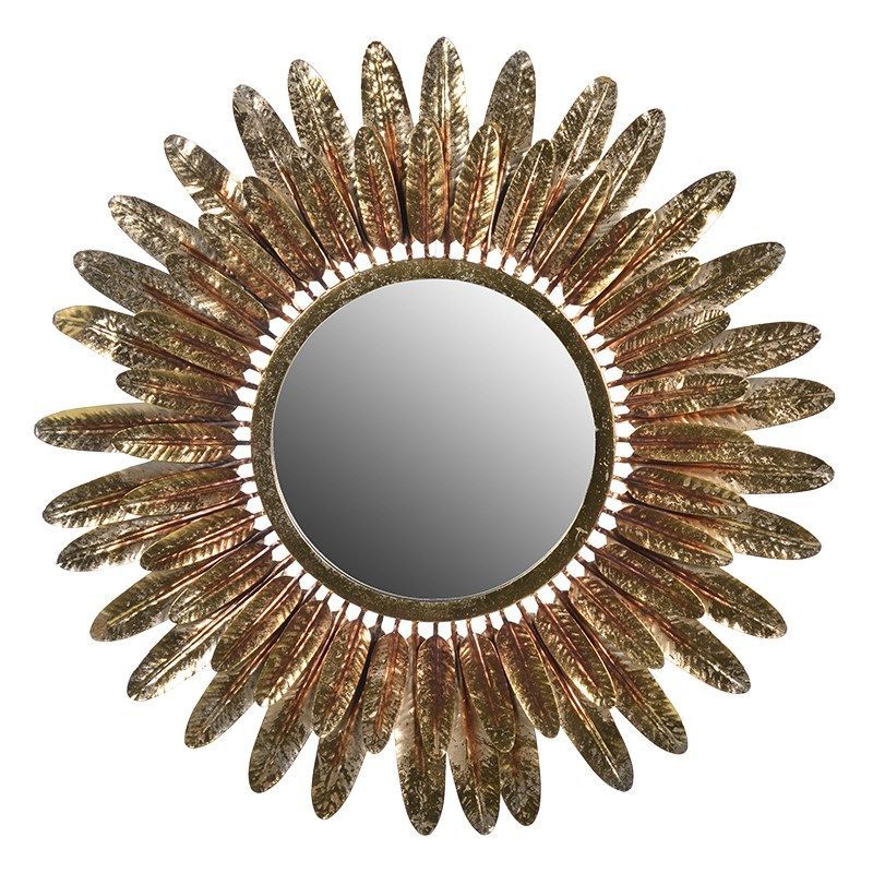 Best And Newest Golden Feather Round Mirror (View 1 of 15)