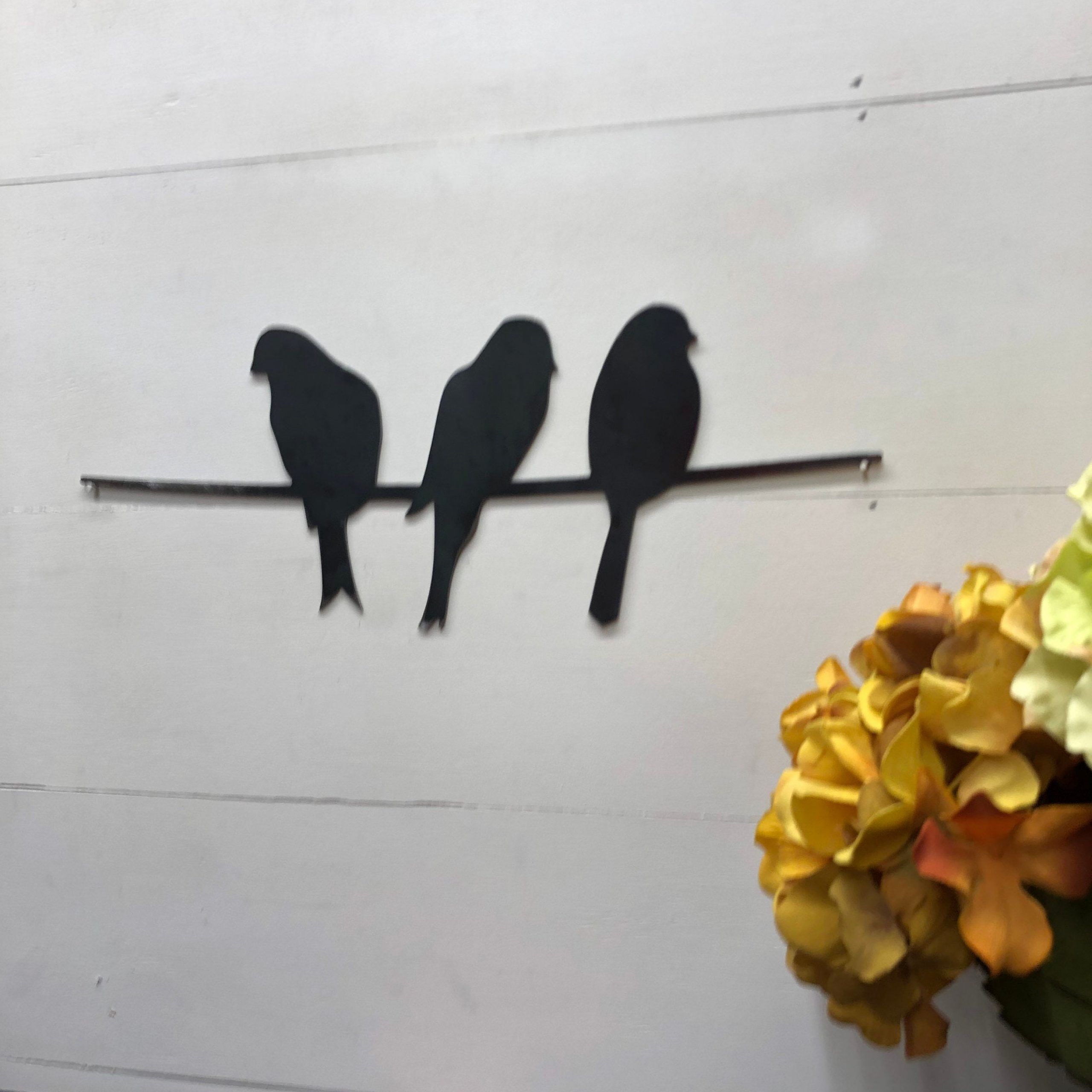 Best And Newest Small Metal Birds On A Wire Home Decor, Bird Wall Art, Birds On Wire Within Birds Metal Wall Art (View 11 of 15)