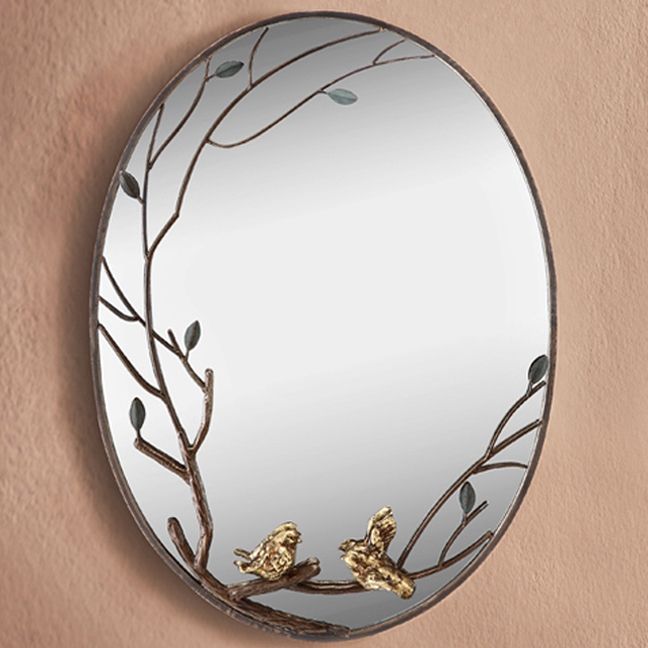 Bird & Branch Wall Mirror – Iron Accents Within Most Recently Released Brass Iron Framed Wall Mirrors (View 6 of 15)