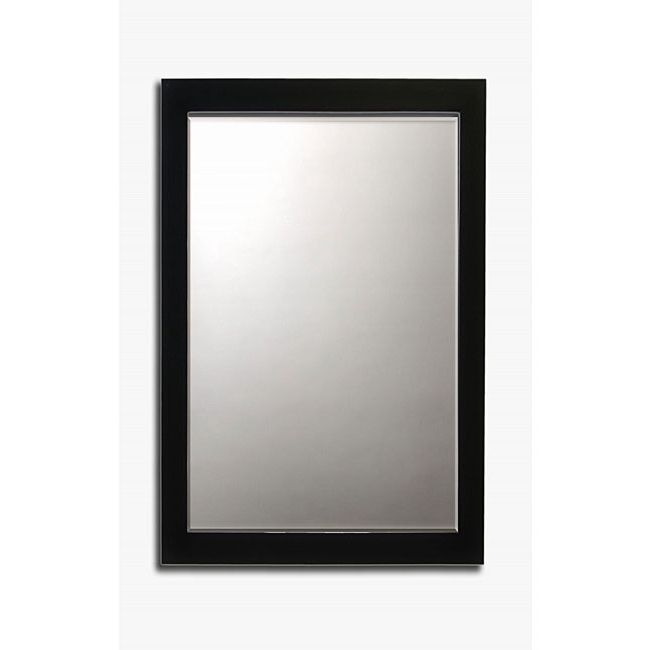 Black Wood Wall Mirrors With Regard To Favorite Black Framed Beveled Wood/glass Wall Mirror – 13031167 – Overstock (View 13 of 15)