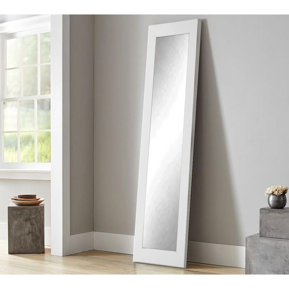 Brandtworks Modern Matte White Full Length Framed Mirror Bm3skinny Pertaining To Well Known White Wood Wall Mirrors (View 13 of 15)