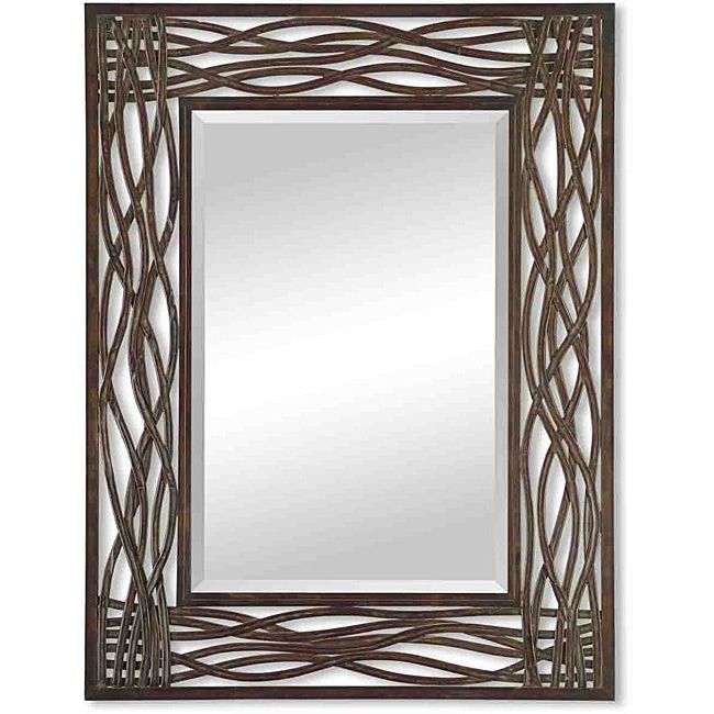 Brass Iron Framed Wall Mirrors With Trendy Uttermost Dorigrass Distressed Mocha Rustic Metal Framed Mirror – Free (View 9 of 15)
