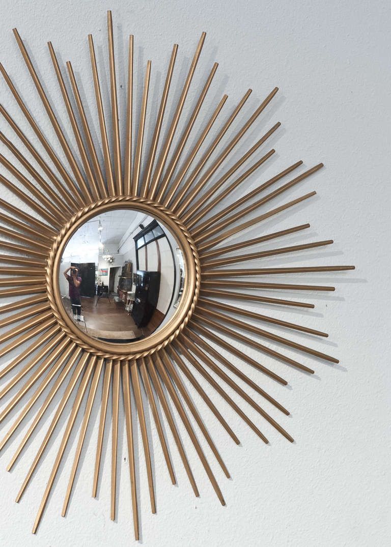 Brass Sunburst Wall Mirrors In Well Known Vintage Brass Convex Sunburst Mirror At 1stdibs (View 10 of 15)