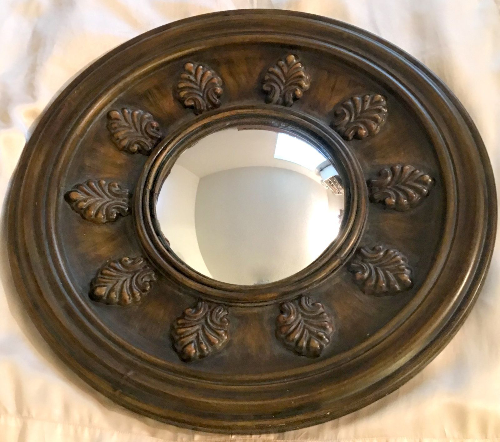 Brown Leather Round Wall Mirrors Intended For Well Known Round Convex Mirror Decorative Wall Mirror Tuscan Style Brown Metal (View 10 of 15)