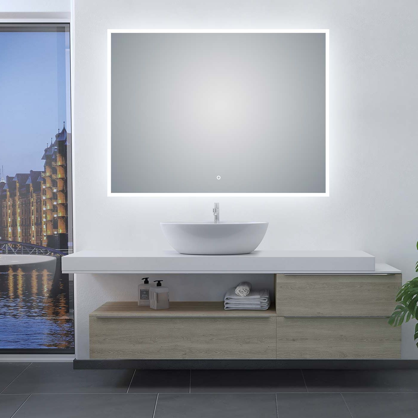 Buy Led Illuminated Bathroom / Vanity Wall Mirror – Conceptbaths Throughout Most Current Tunable Led Vanity Mirrors (View 1 of 15)