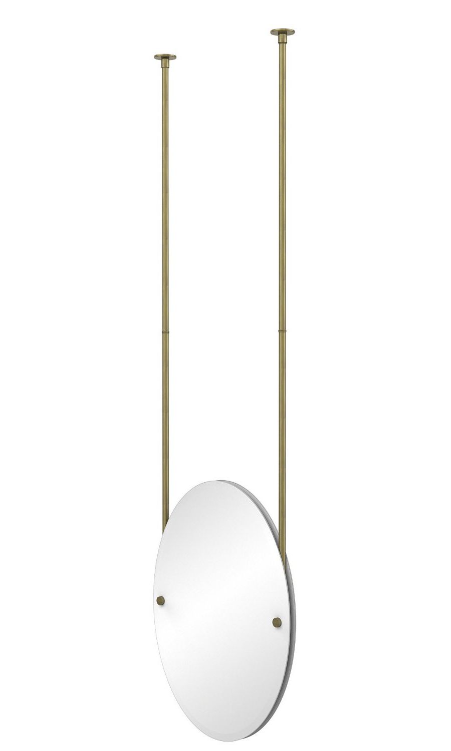 Ceiling Hung Polished Nickel Oval Mirrors Intended For Best And Newest Allied Brass Ch 91 Oval Ceiling Hung Mirror With Solid Brass Hardware (View 6 of 15)