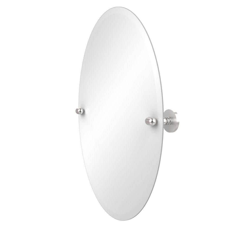 Ceiling Hung Satin Chrome Oval Mirrors Regarding Well Known Allied Brass Tango Collection 21 In. X 29 In (View 6 of 15)
