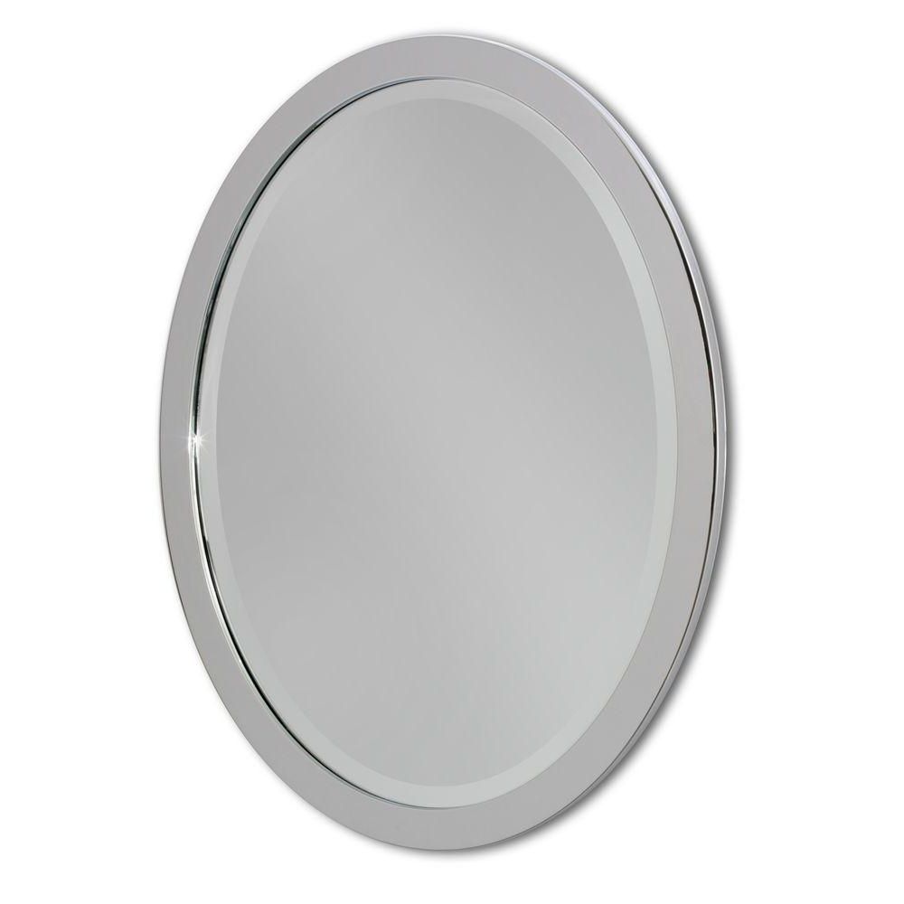 Ceiling Hung Satin Chrome Oval Mirrors With Fashionable Deco Mirror 23 In. W X 29 In (View 7 of 15)