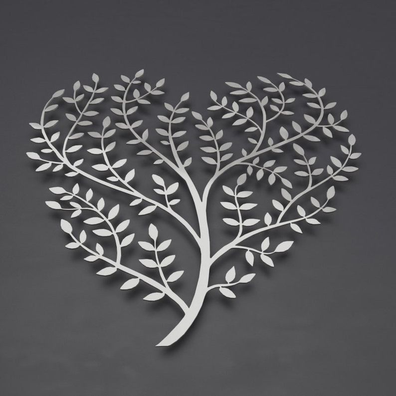 Coins Brass Metal Wall Art Regarding Most Current Extra Large Metal Wall Art Tree Of Life Heart Shaped Tree (View 13 of 15)