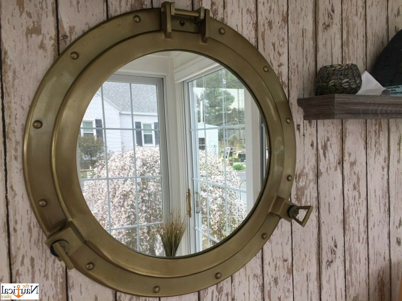 Current 20" Porthole Mirror – Antique Brass Finish – Nautical Wall Decor With Regard To Antique Brass Wall Mirrors (View 7 of 15)