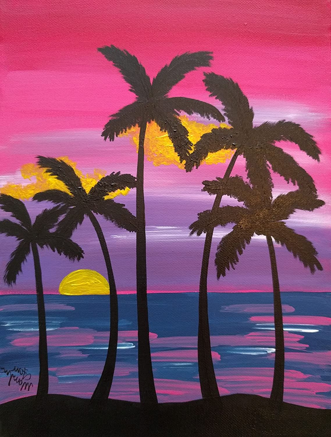 Current Amazon: Palm Trees Print, Colorful Palm Tree Art, Summer Painting With Palms Wall Art (View 10 of 15)