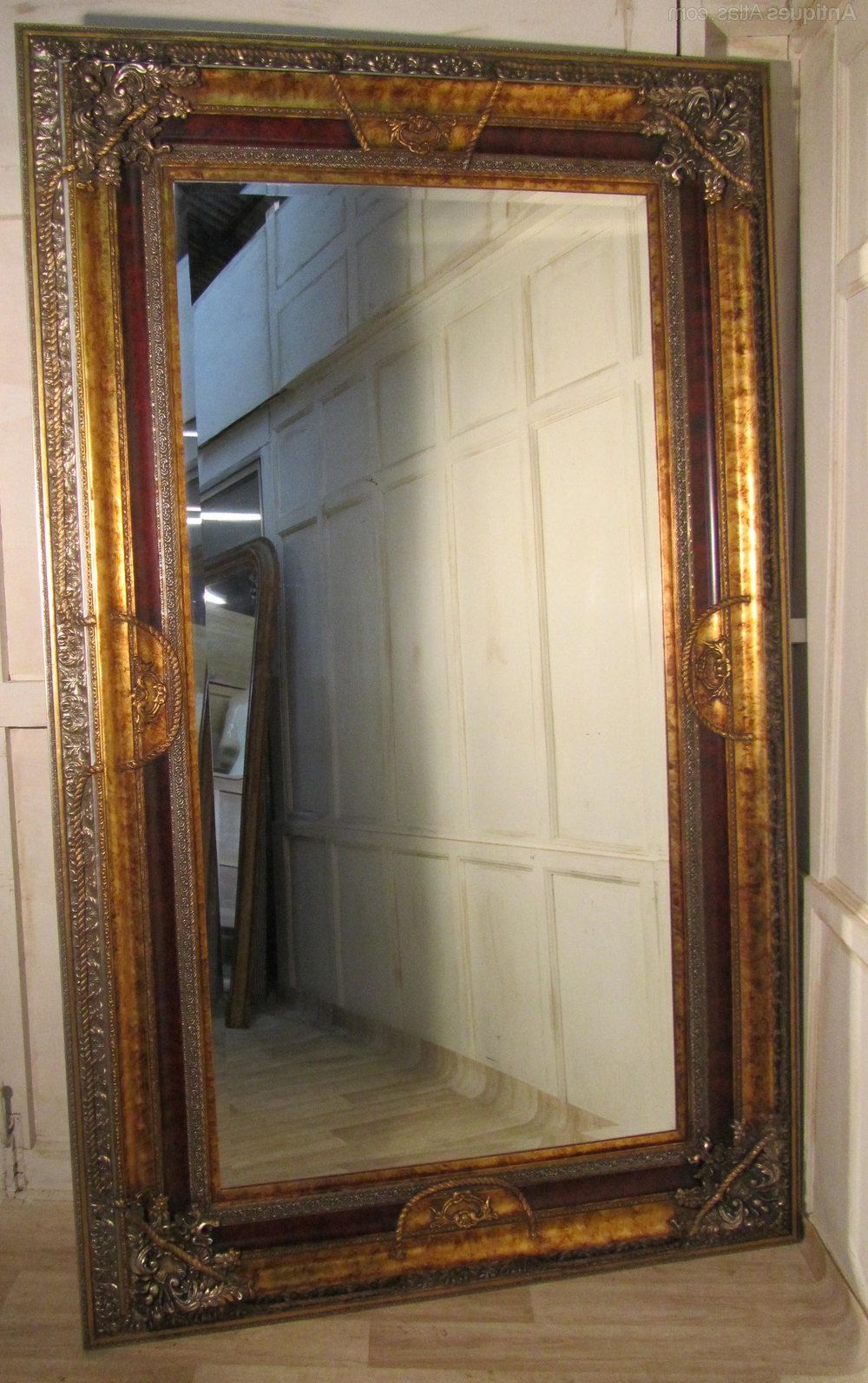 Current Antiques Atlas – A Very Large 8ft Decorative Wall Mirror With Antiqued Glass Wall Mirrors (View 15 of 15)