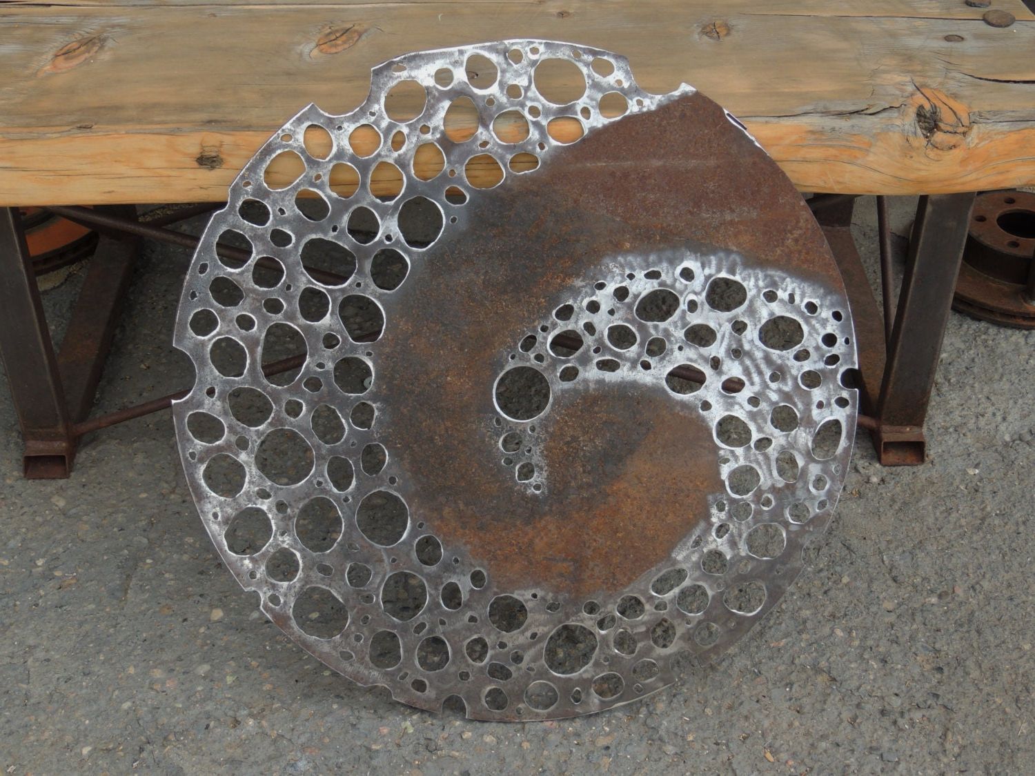 Current Disks Metal Wall Art Intended For Round Metal Wall Sculpture Contemporary Wall Artnayastudio (View 2 of 15)