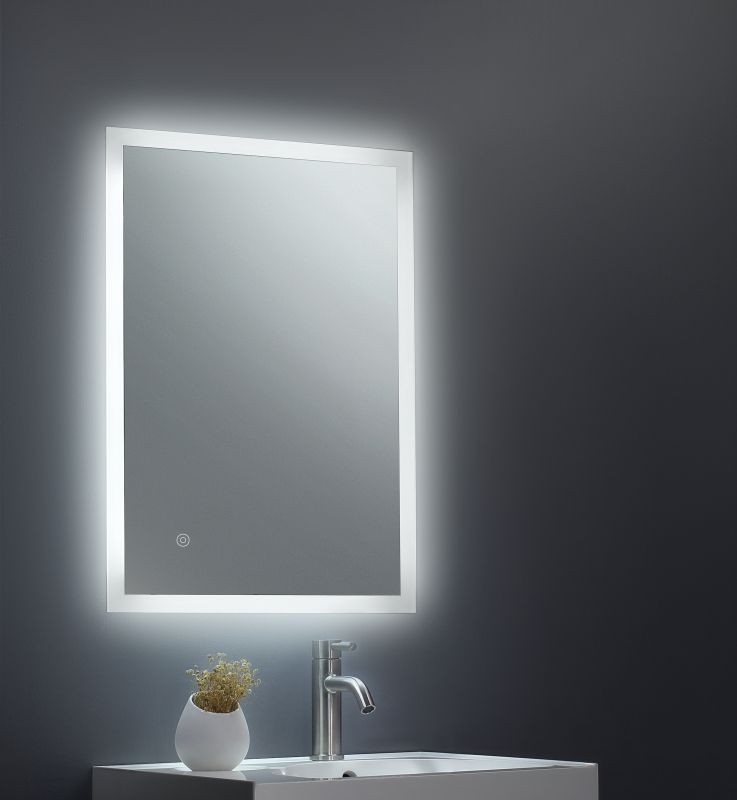Current Edge Lit Oval Led Wall Mirrors Regarding Keenware Kbm 010 Led Frosted Edge Backlit Bathroom Mirror With Demister (View 14 of 15)