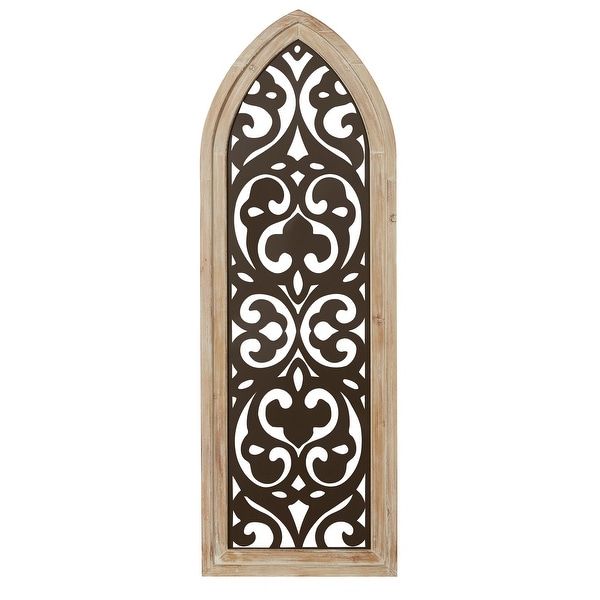 Current Large Arched Natural Wood And Bronze Metal Wall Decor  (View 12 of 15)