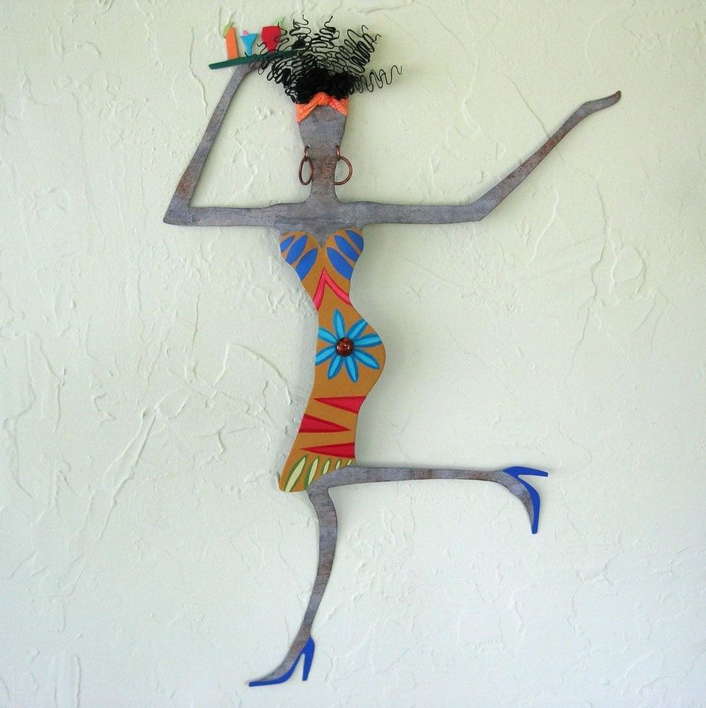 Custom Made Handmade Upcycled Metal Exotic African Lady Wall Art Within Current Handmade Metal Wall Art (View 8 of 15)
