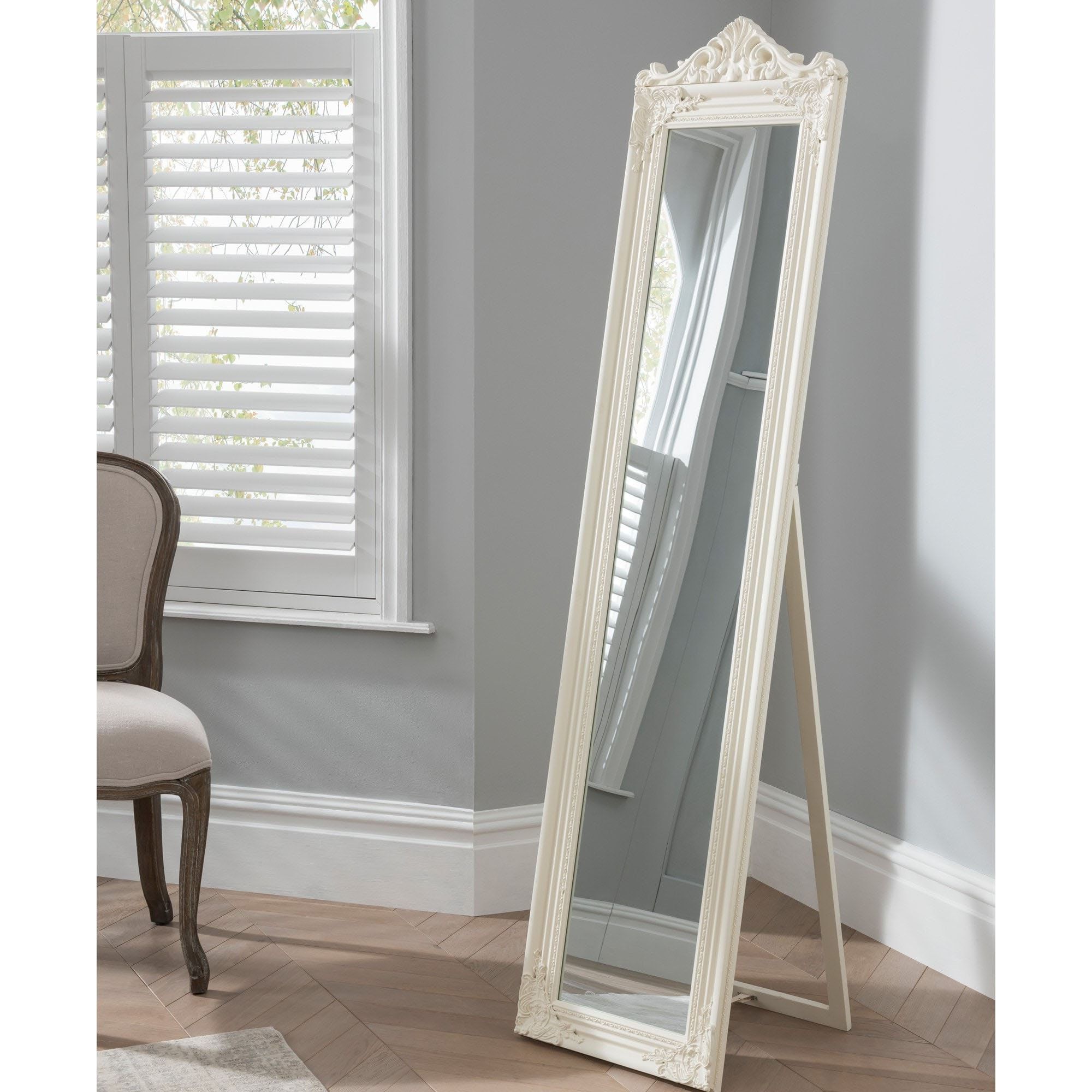 Dark Mahogany Full Length Mirrors For Well Known Full Length Mirror In Cream The Elizabeth Floor Standing Mirror (View 3 of 15)