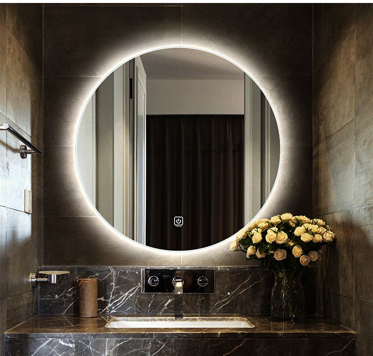 Defogging Backlit Round Led Bathroom Mirror Frameless Led Vanity Throughout Popular Round Backlit Led Mirrors (View 5 of 15)